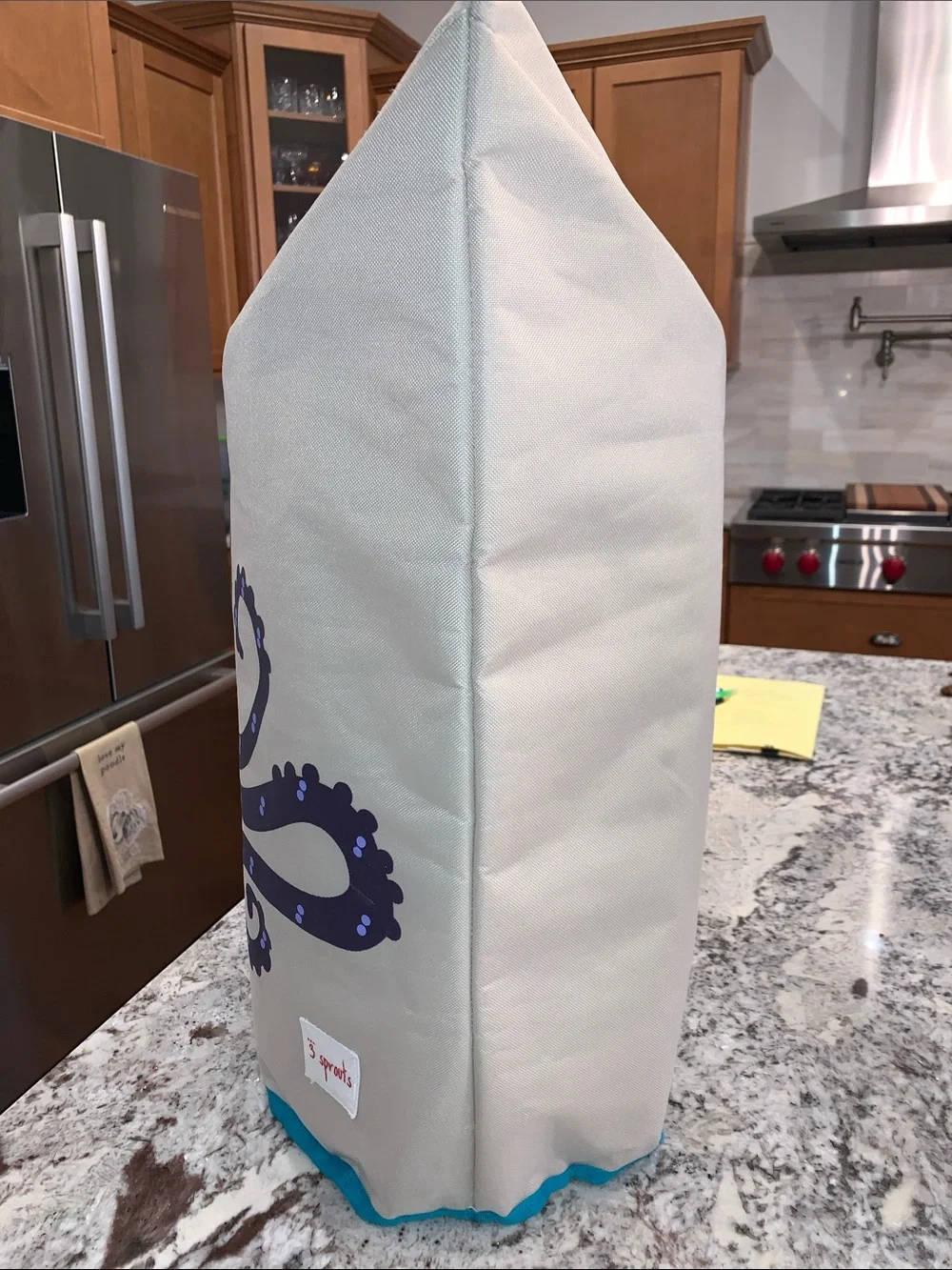 Kids Octopus Canvas Storage Bag - Blue Accent